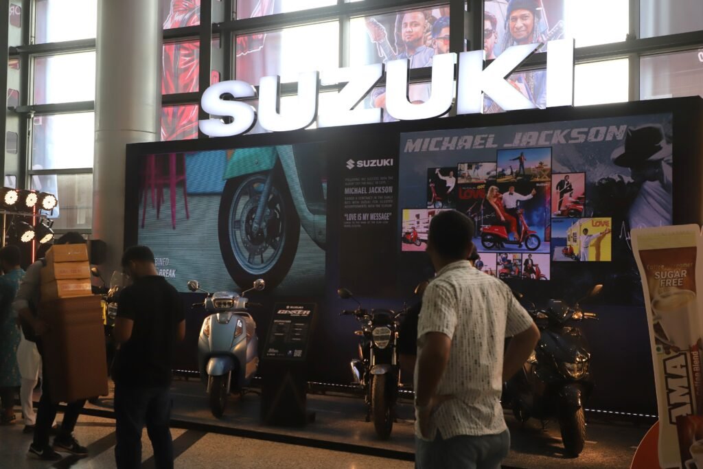 Suzuki Motorbikes at Michael Jackson Show